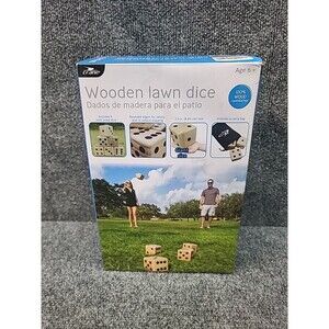 Crane Sports Wooden Lawn 3.5” Dice (6) W/Carry Bag Dice Yard Game New Sealed Box